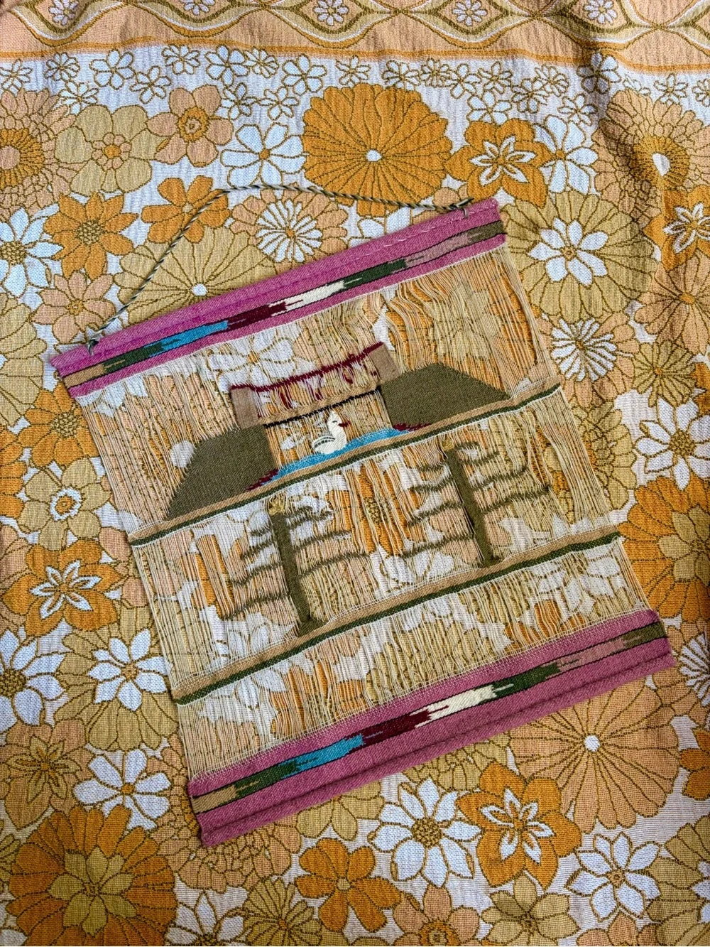 🏔️🪿✨ Vintage 70s Peruvian Hand-Woven  Tapestry ✨🪿🏔️